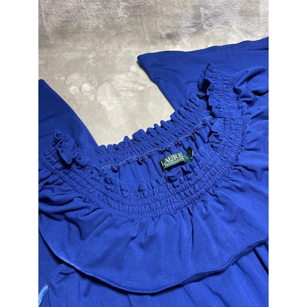 Lauren Ralph Lauren Wide Leg Jumpsuit Women's Large Blue Romper Drawstring